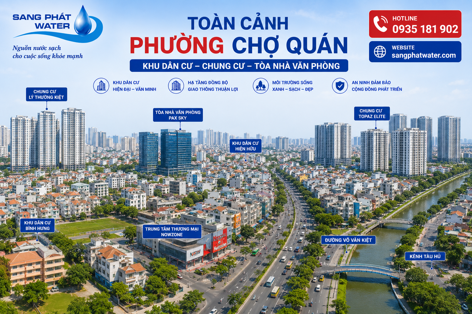 Nhu cầu sử dụng nước uống sạch tại Phường Chợ Quán ngày càng tăng