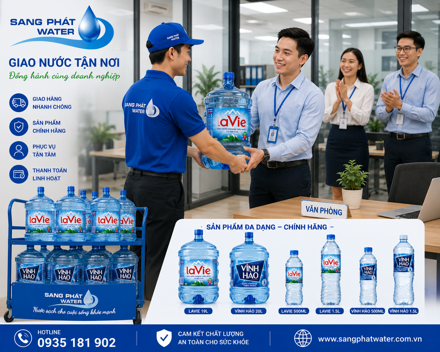 Dịch vụ Giao Nước Lavie Phường Bình Tiên nhanh chóng, hỗ trợ giao tận nơi mỗi ngày.