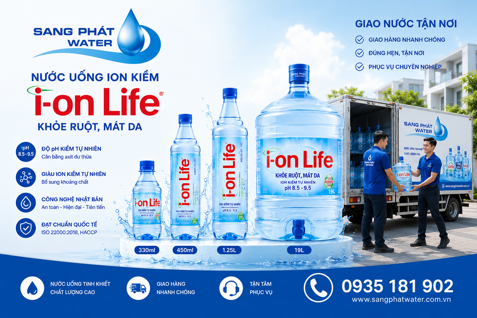 Bình nước Ion Life 19L phù hợp sử dụng tại gia đình và văn phòng