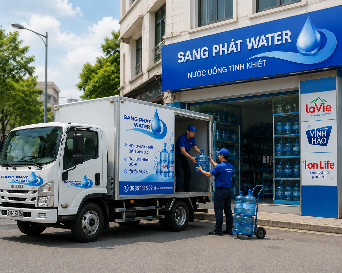 Sang Phát Water giao nước đến mọi khu vực Phường Chợ Quán