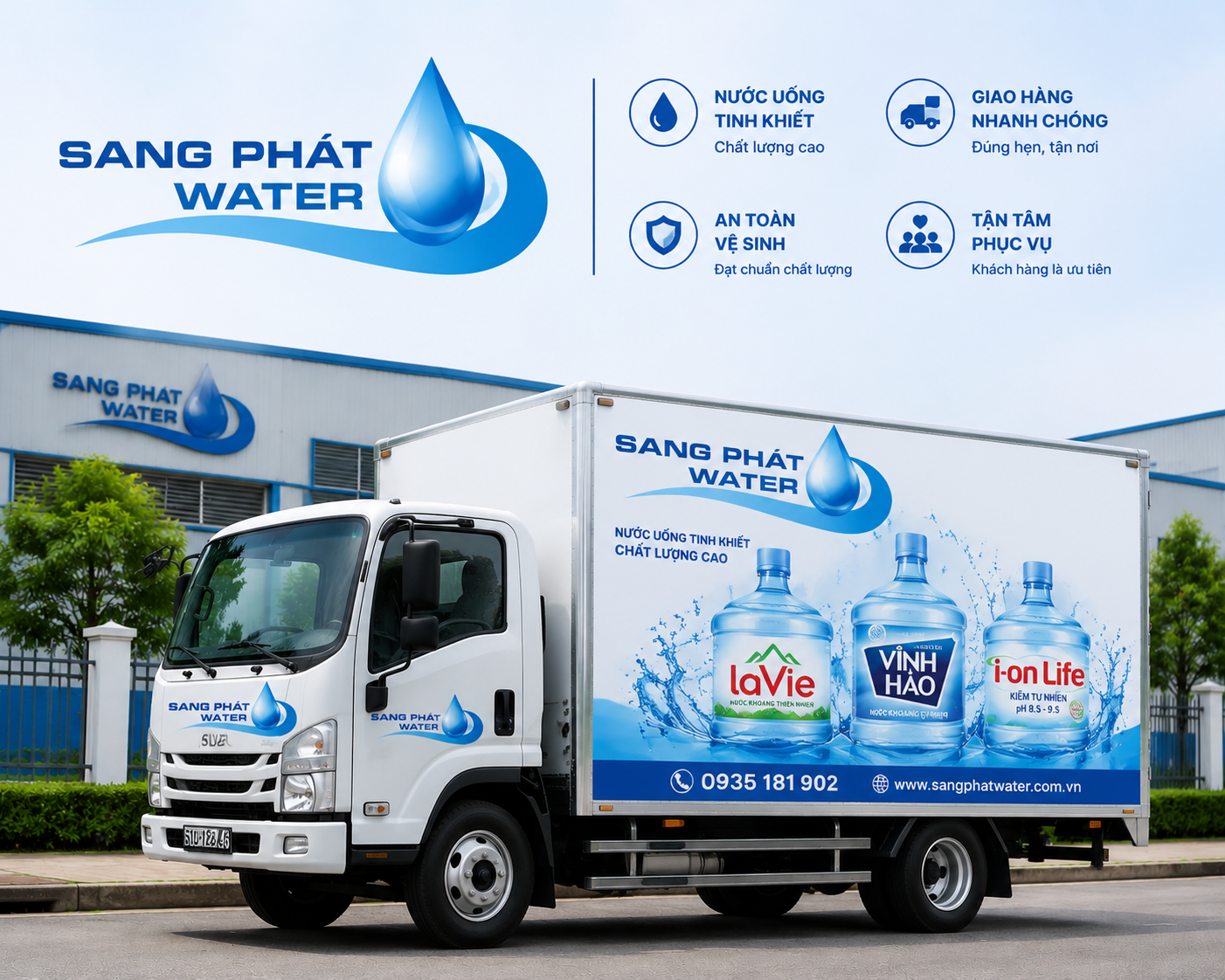 ​Sang Phát Water cam kết giao nước nhanh, đúng hẹn và tận tâm​