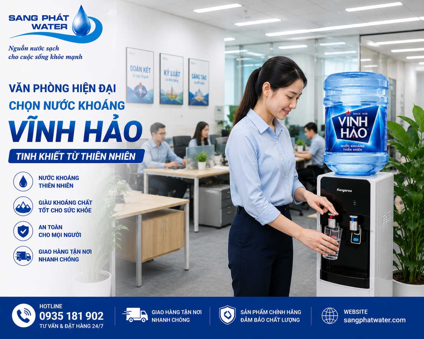 Nước Vĩnh Hảo phù hợp cho văn phòng, doanh nghiệp và công ty