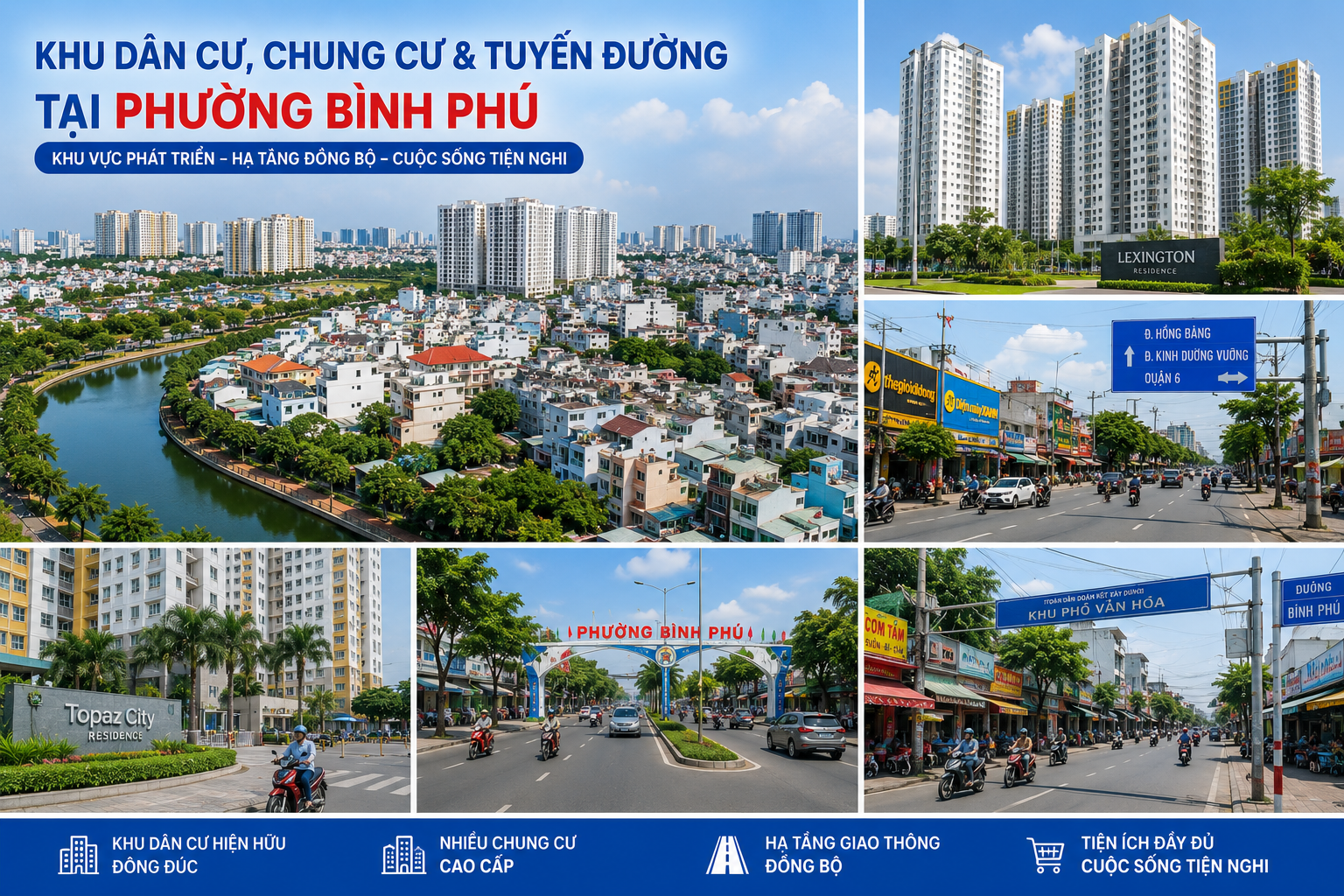 Khu dân cư, chung cư và các tuyến đường tại Phường Bình Phú có nhu cầu sử dụng nước uống rất lớn.